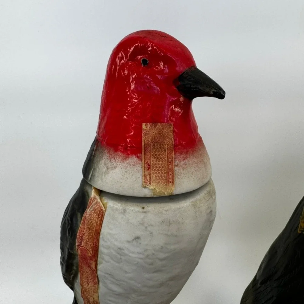 Vtg Jim Beam Set of 3 Ceramic Bird Decanter Bottles Bourbon Whiskey Collectible